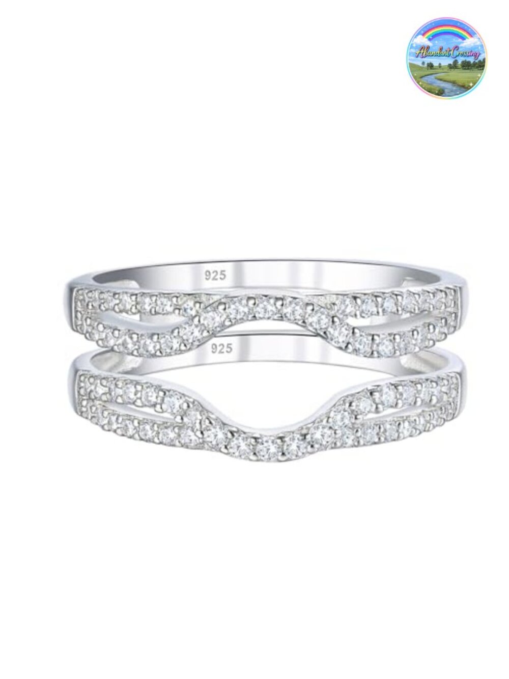 925 Sterling Silver Ring Enhancer for Engagement Rings - CZ